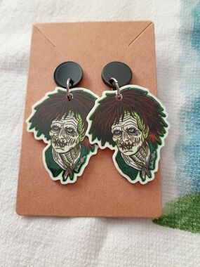 Hocus Pocus Billy Butcherson Acrylic Dangle Earrings.